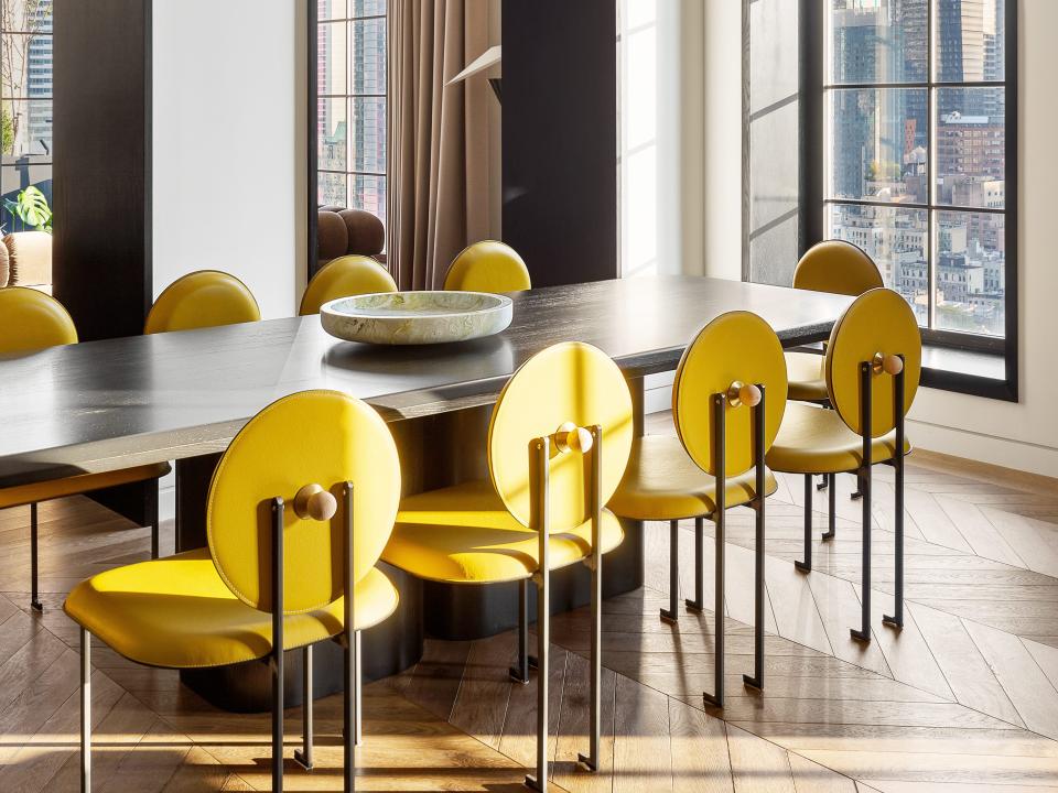 The dining room in Penthouse A at Stella Tower