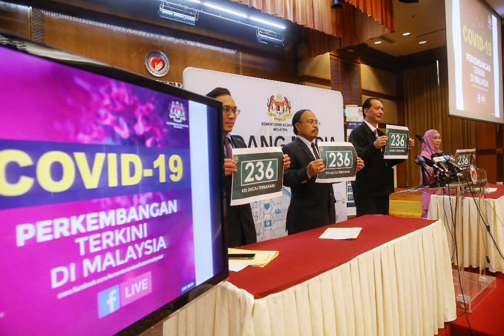 Health Director-General Datuk Dr Noor Hisham Abdullah at the ministry’s daily press conference in Putrajaya, April 6, 2020. — Picture by Choo Choy May