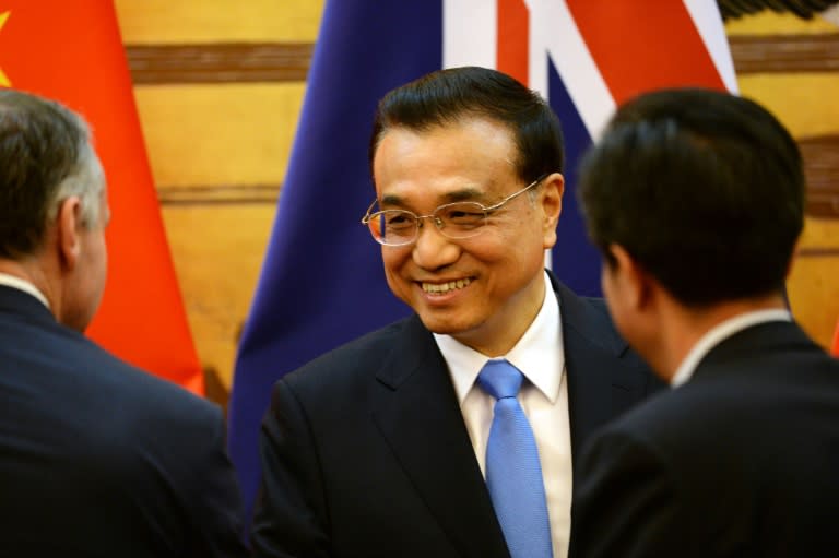 Chinese Premier Li Keqiang at the Great Hall of the People in Beijing