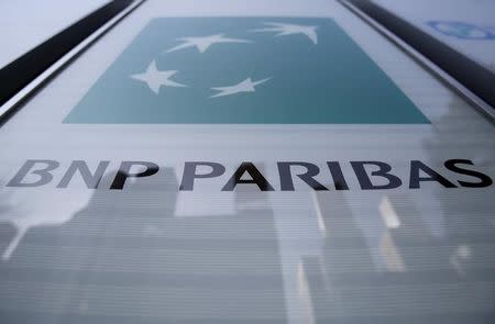 A logo of BNP Paribas is seen outside its Tokyo headquarters, Japan, January 7, 2016. REUTERS/Yuya Shino/File Photo