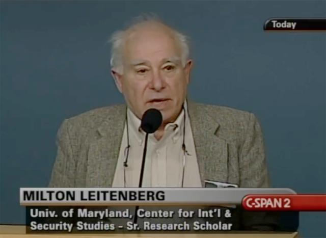 Milton Leitenberg was first American to work at Stockholm International Peace Research Institute (C-Span)