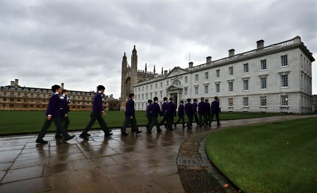 King’s College choristers make they way to the chapel for rehearsals in previous years