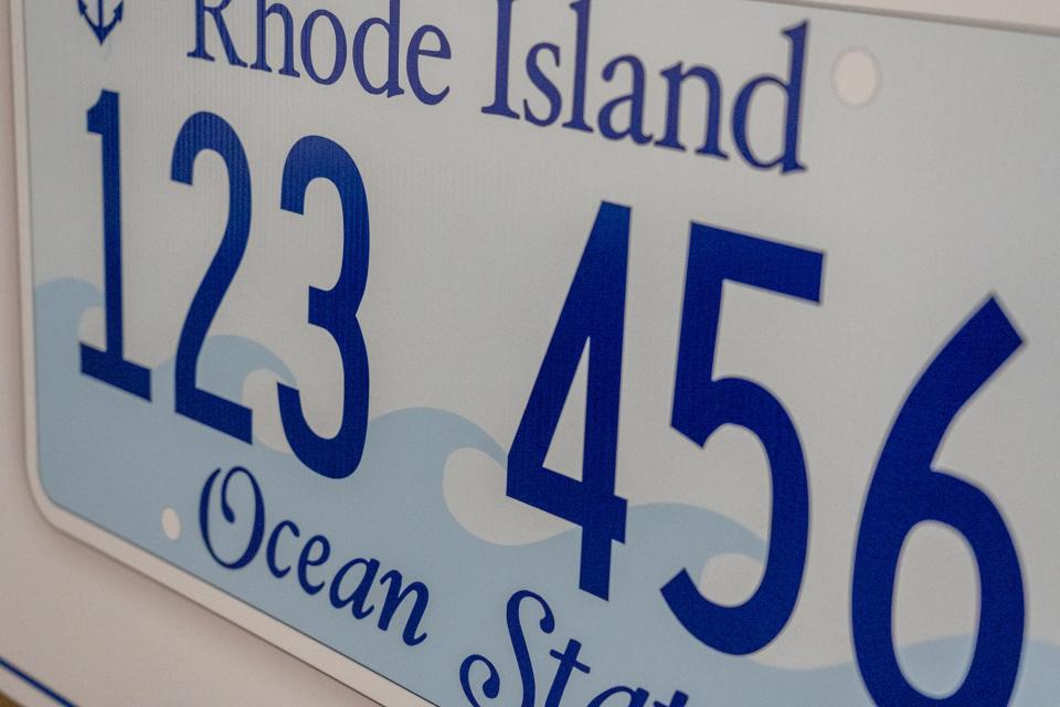 During the reissuance of RI license plates project, only the blue wave plates will be replaced with the new design, above.