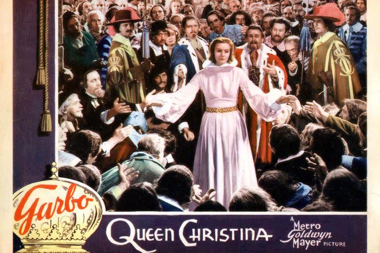 Lobby card de La reina Cristina (193), de los estudios Metro Goldwyn Mayer