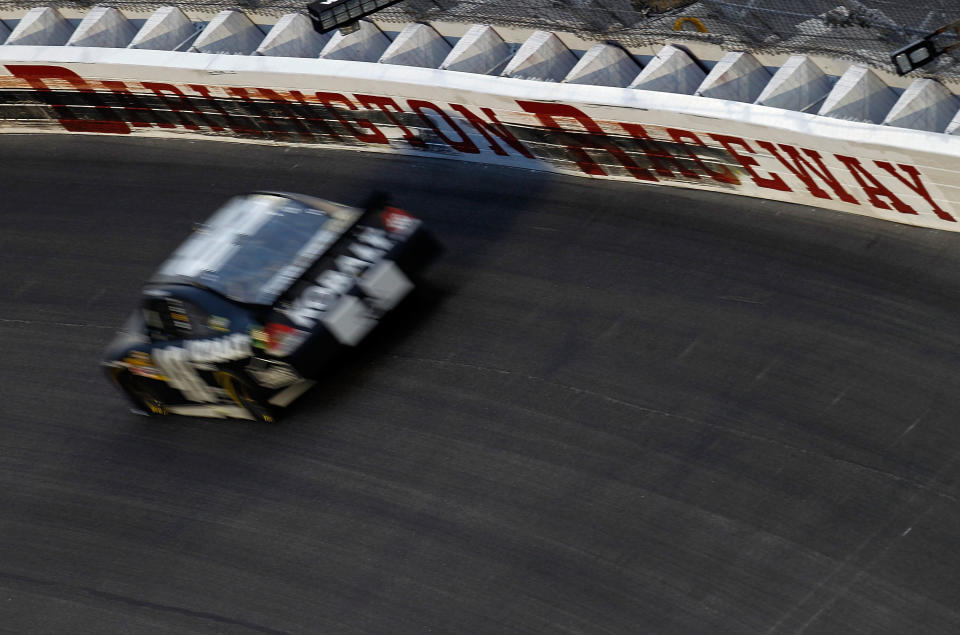 DARLINGTON, SC - MAY 12: Jimmie Johnson, driver of the #48 Lowe's/Kobalt Tools Chevrolet, races during the NASCAR Sprint Cup Series Bojangles' Southern 500 at Darlington Raceway on May 12, 2012 in Darlington, South Carolina. (Photo by Jeff Zelevansky/Getty Images for NASCAR)