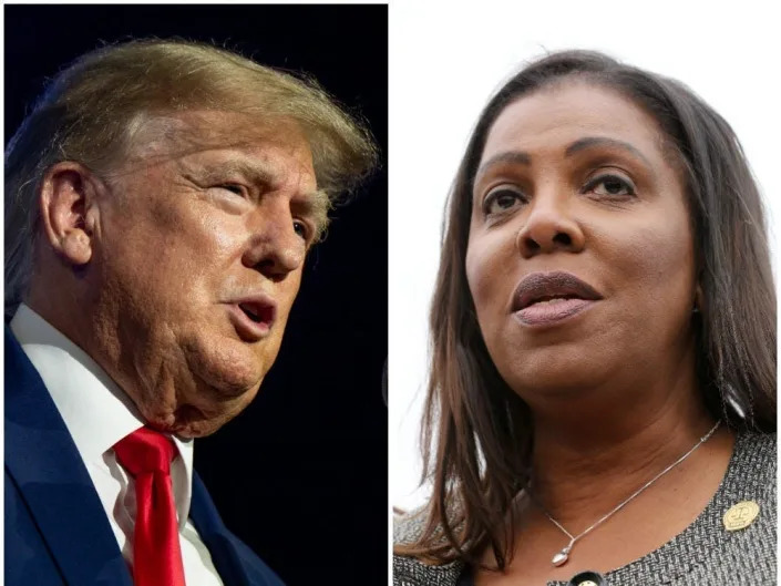 Donald Trump and Letitia James.