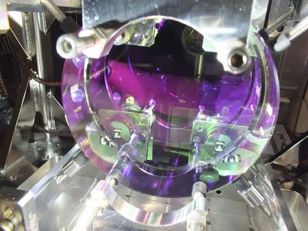 Laser Interferometer Gravitational-wave Observatory (LIGO) research optic is shown in this undated photo released by Caltech/MIT/LIGO Laboratory on February 8, 2016. REUTERS/Caltech/MIT/LIGO Laboratory/Handout via Reuters