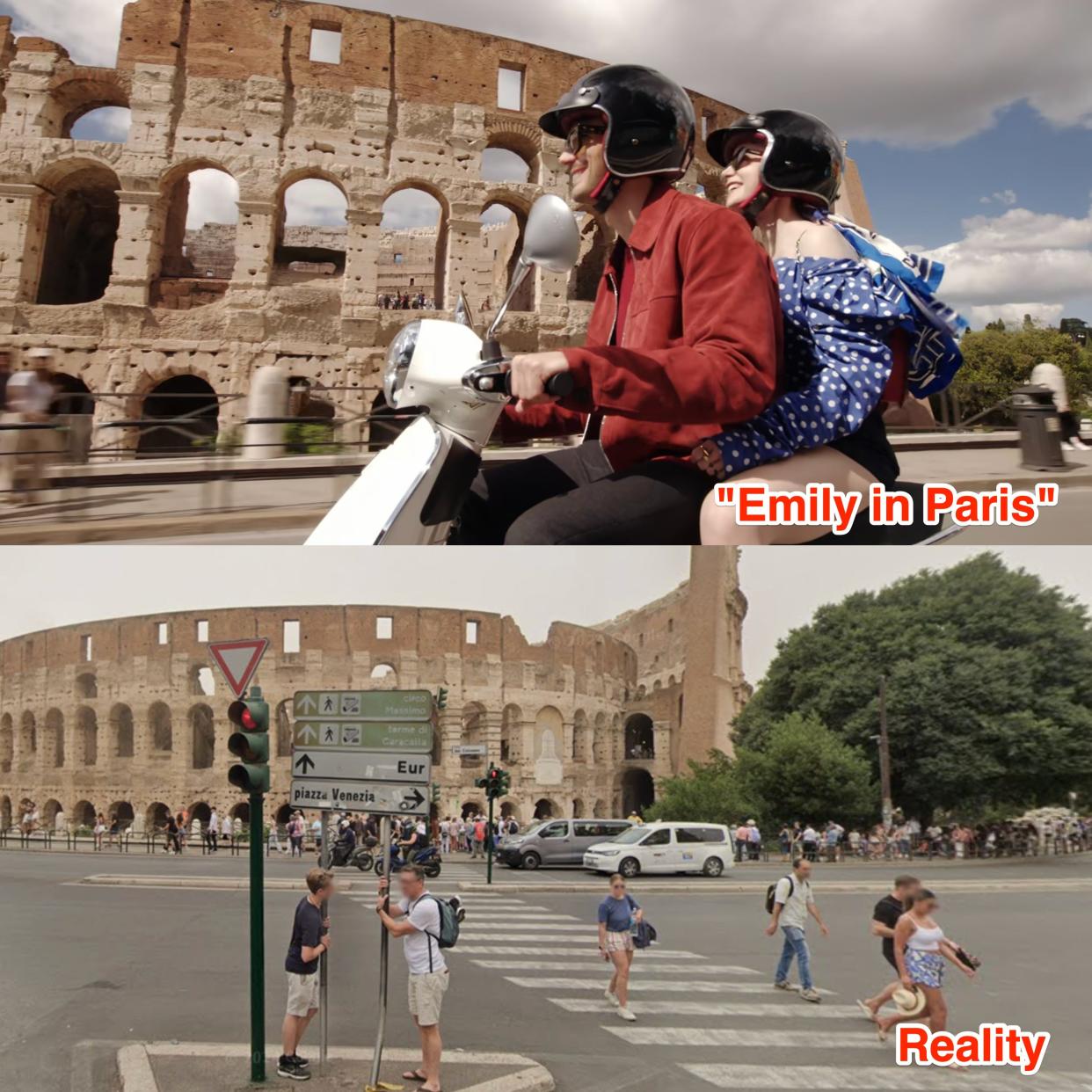 The Via Celio Vibenna in "Emily in Paris" and real life.