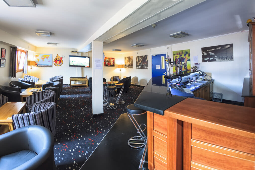 A bar area on the barge. (PA)