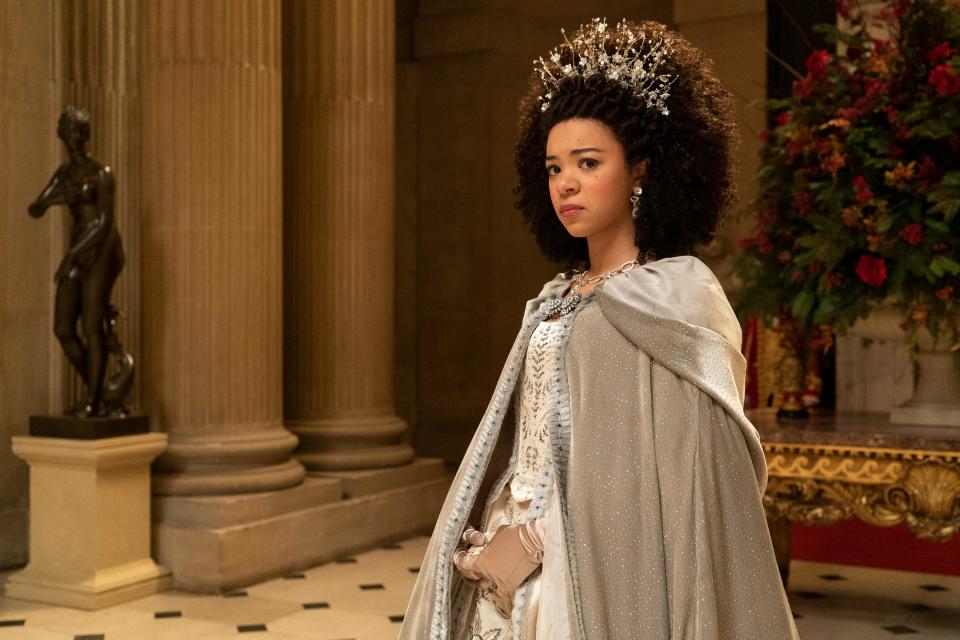 India Ria Amarteifio as Young Queen Charlotte in "Queen Charlotte: A Bridgerton Story."