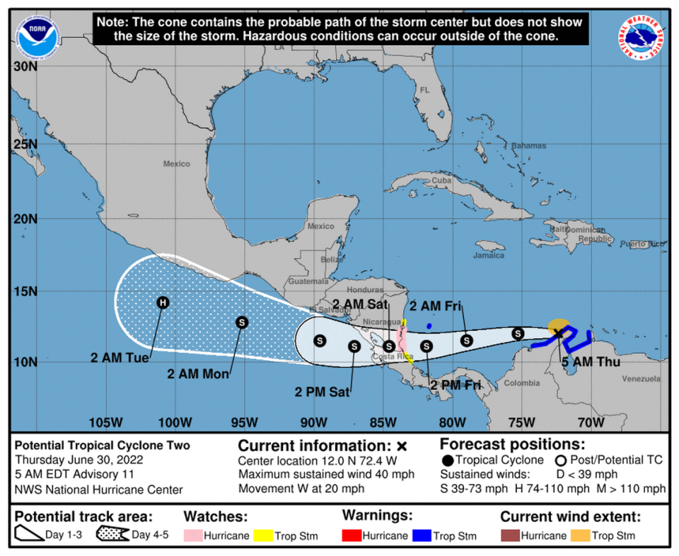 Potential Tropical Cyclone Two still hasn’t strengthened into Tropical Storm Bonnie.