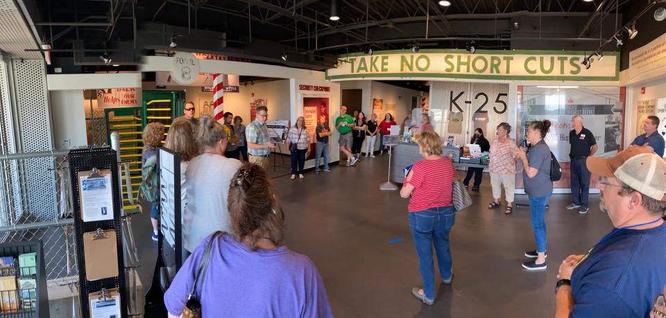 Teachers from across Tennessee led by Bill Carey visit the K-25 History Center.