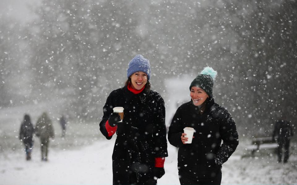 Snow in Hampstead Heath in London on Sunday - Hollie Adams /Getty Images Europe 