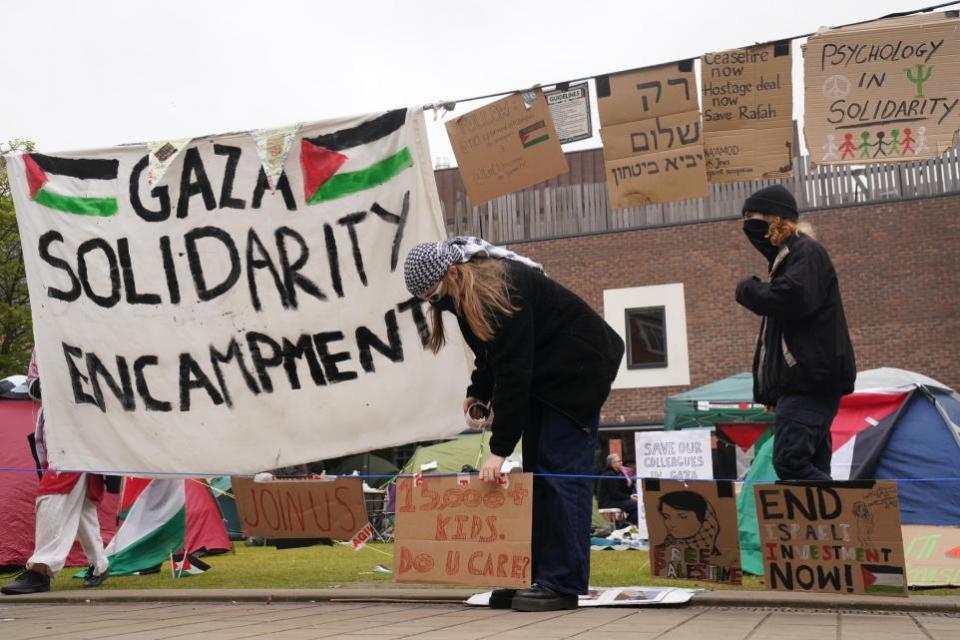 The Northern Echo: Students at an encampment on the grounds of Newcastle University, protesting against the war in Gaza.