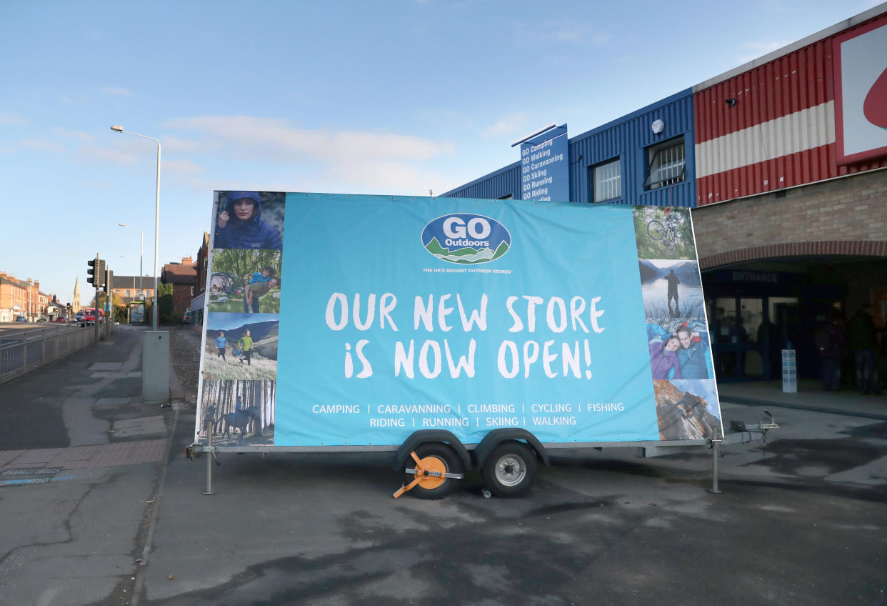 A general view of the shop floor at GO Outdoors Nottingham. Photo: PA