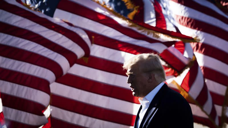 Former President Donald Trump walks to the stage to begin his Make America Great Again Rally in Waco, Texas, Saturday, March 25, 2023. 