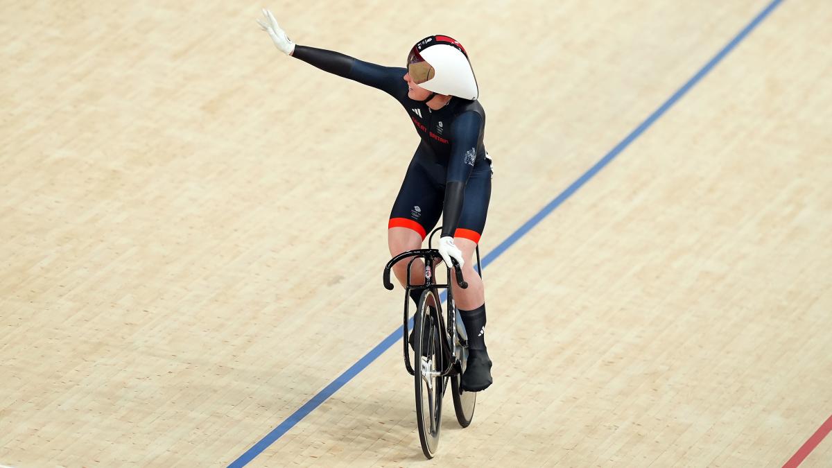 Great Britain’s Emma Finucane adds keirin bronze to team sprint gold