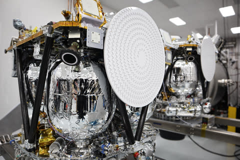 Rocket Lab completes integration and testing of twin spacecraft for the University of California Berkeley’s Space Science Laboratory and NASA's ESCAPADE mission at Rocket Lab's Spacecraft Production Complex and headquarters in Long Beach, California. (Photo: Rocket Lab)