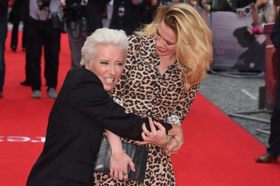 Hayley Atwell’s relationship with Dame Emma Thompson dates back to when they worked together in 2008 (AFP via Getty Images)