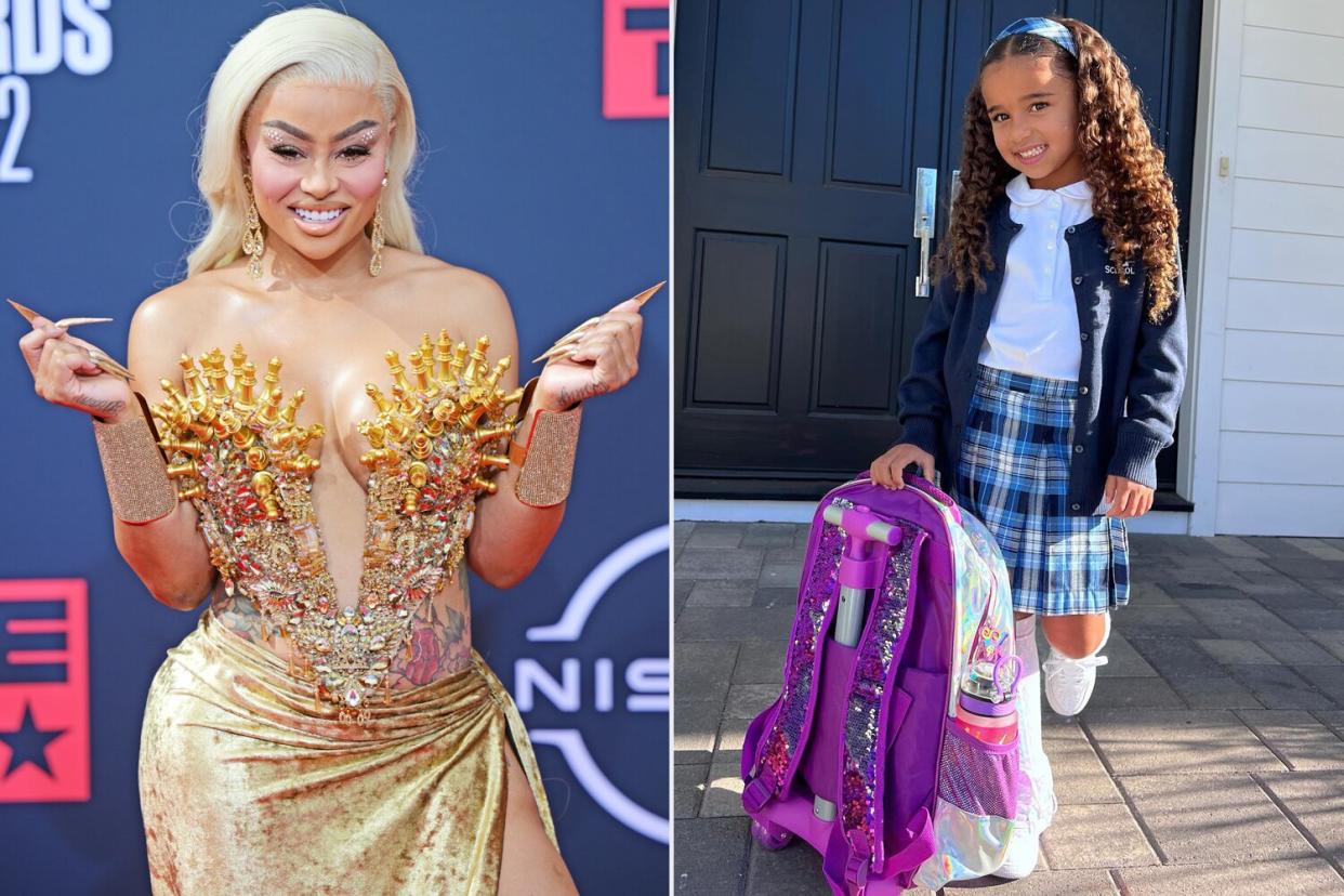 Blac Chyna attends the 2022 BET Awards at Microsoft Theater on June 26, 2022 in Los Angeles, California.(Photo by Prince Williams/ Getty Images) ; https://www.instagram.com/p/Ch435PtuYbd/?igshid=YmMyMTA2M2Y%3D blacchyna Verified Dream’s First day of Kindergarten�� Proud mom moment ���� 7h