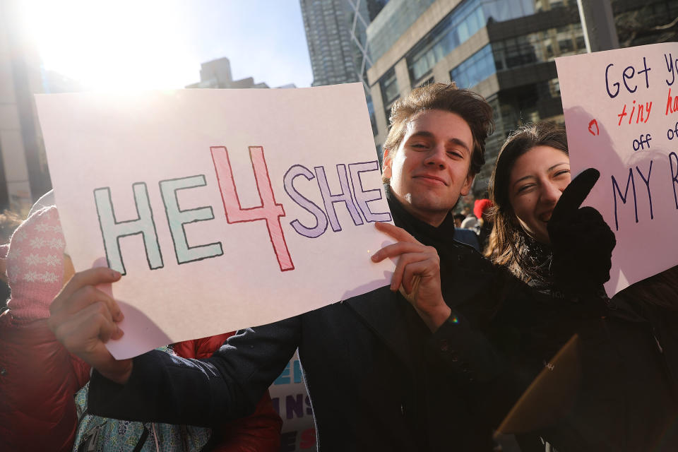 Women’s March on Jan. 20, 2018, in New York City. (Photo: Getty Images)