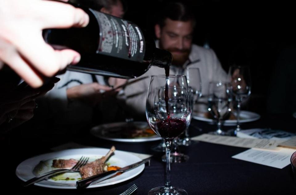 Vermeil Wine poured by a server at City Club of Greenville on Dec. 6 2023