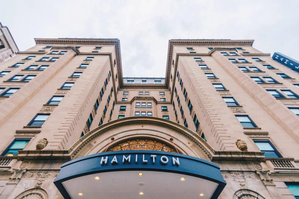 Exterior facade of Hamilton Hotel