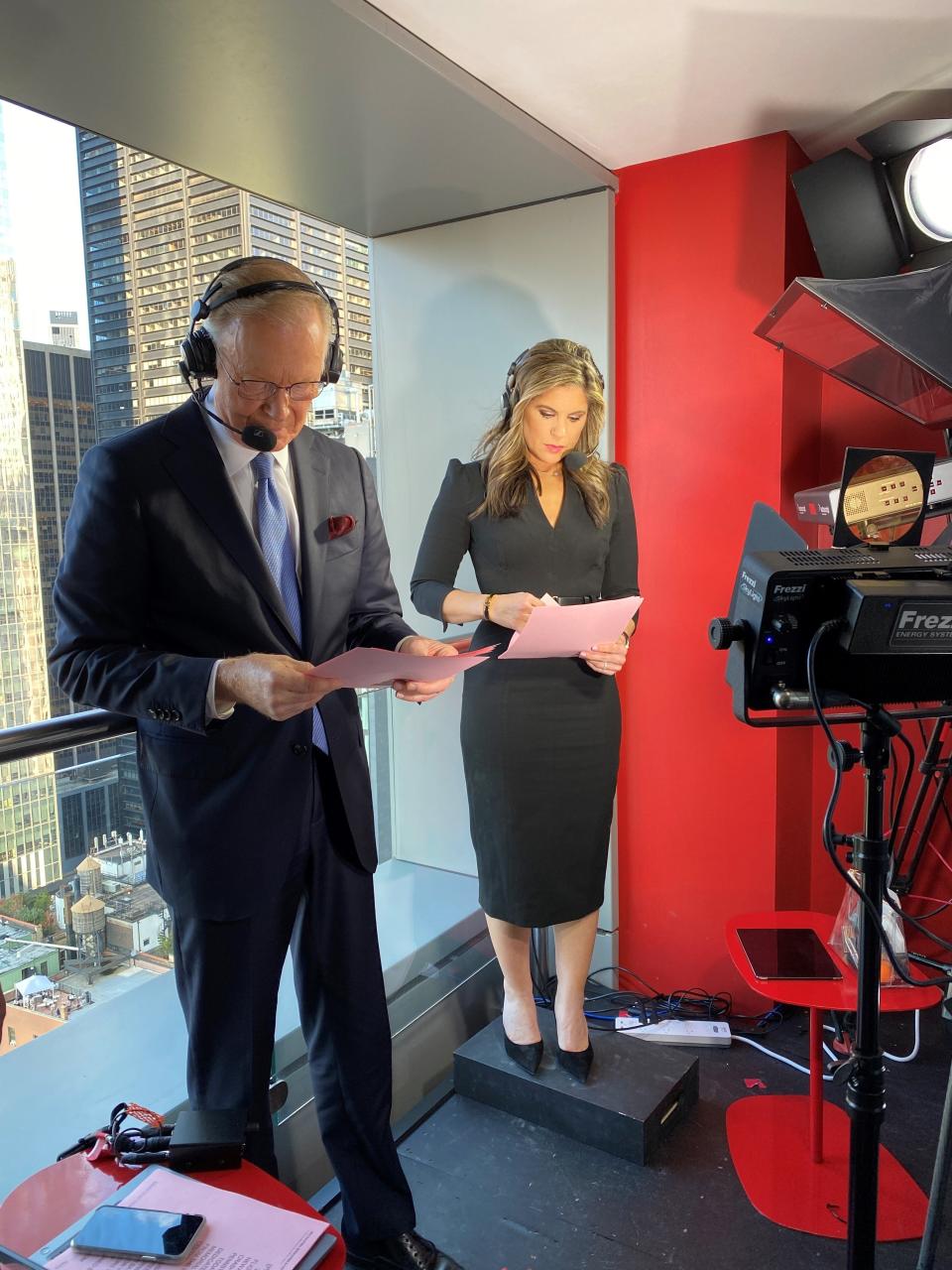 Chuck Scarborough and Natalie doing 9/11 memorial coverage