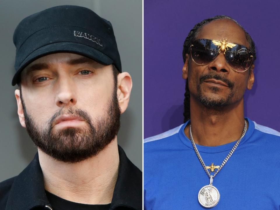 Eminem und Snoop Dogg waren zusammen im Studio - und es wurde rauchig. (Bild: Kathy Hutchins/Shutterstock / Tinseltown/Shutterstock)