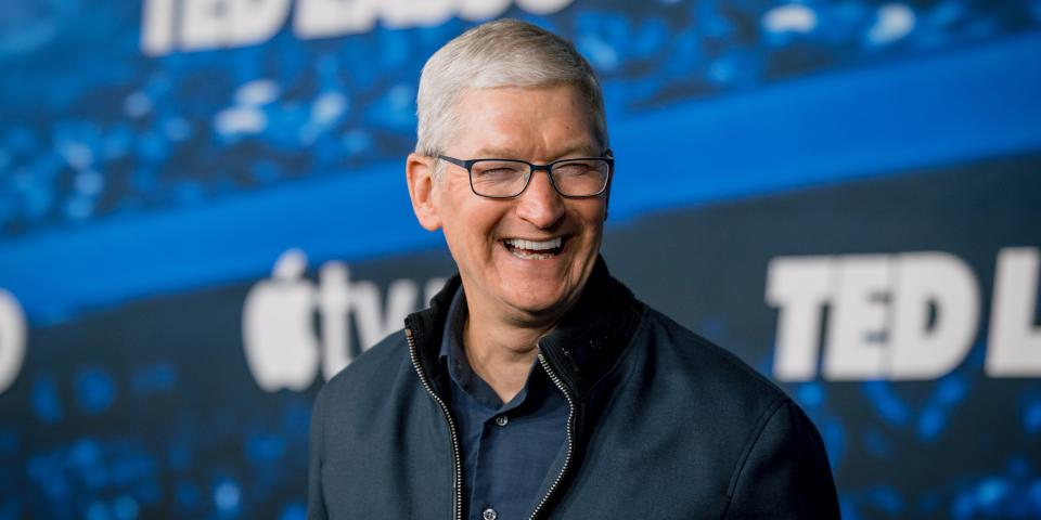 Tim Cook attends the Apple original series &#39;Ted Lasso&#39; Season 3 red carpet premiere event at Westwood Village Theater on March 07, 2023 in Los Angeles, California.