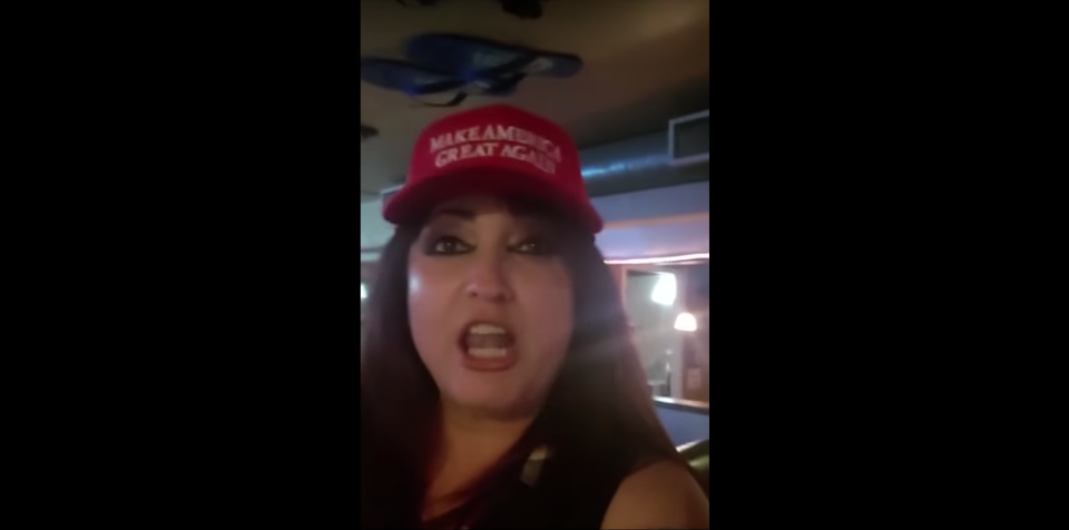 Former California congressional candidate Jazmina Saavedra was kicked out of an Arizona bar for wearing a MAGA hat. (Screenshot: YouTube/Jazmina Saavedra)