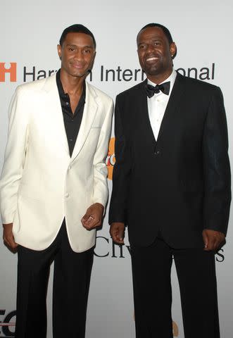 <p>ANDREAS BRANCH/Patrick McMullan via Getty</p> Brian McKnight Jr and Brian McKnight attend Pre-GRAMMY Gala & Salute to Industry Icons with Clive Davis at Beverly Hilton Hotel on January 30, 2010 in Beverly Hills, California.
