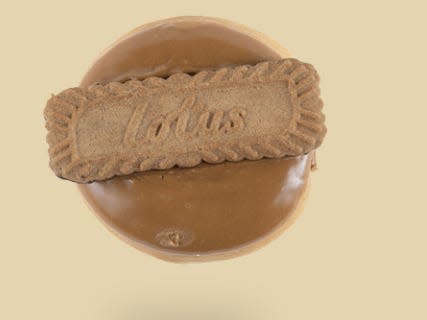 Lotus Biscoff biscuit doughnut in Switzerland Dunkin Donuts locations.