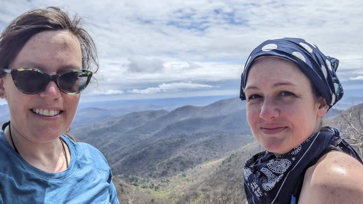 The author and her sister while hiking the Appalachian Trail