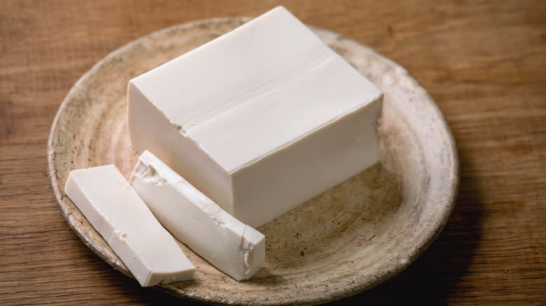 Plate of silken tofu