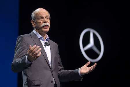 Dieter Zetsche, chairman/head of Mercedes-Benz cars, speaks in a keynote address. REUTERS/Steve Marcus