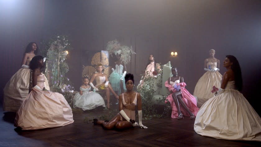 Beyonce, Blue Ivy Carter and Kelly Rowland in "Brown Skin Girl" from the visual album BLACK IS KING, on Disney+