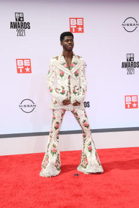 Lil Nas X Changes From a Dress to Pantsuit at the BET Awards