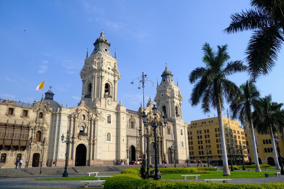 The Cathedral of Lima in the historic quarter of the capital