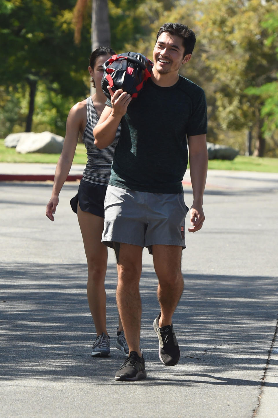 <p>Henry Golding and Liv Lo were all smiles as they finished up a workout session in Los Angeles.</p>