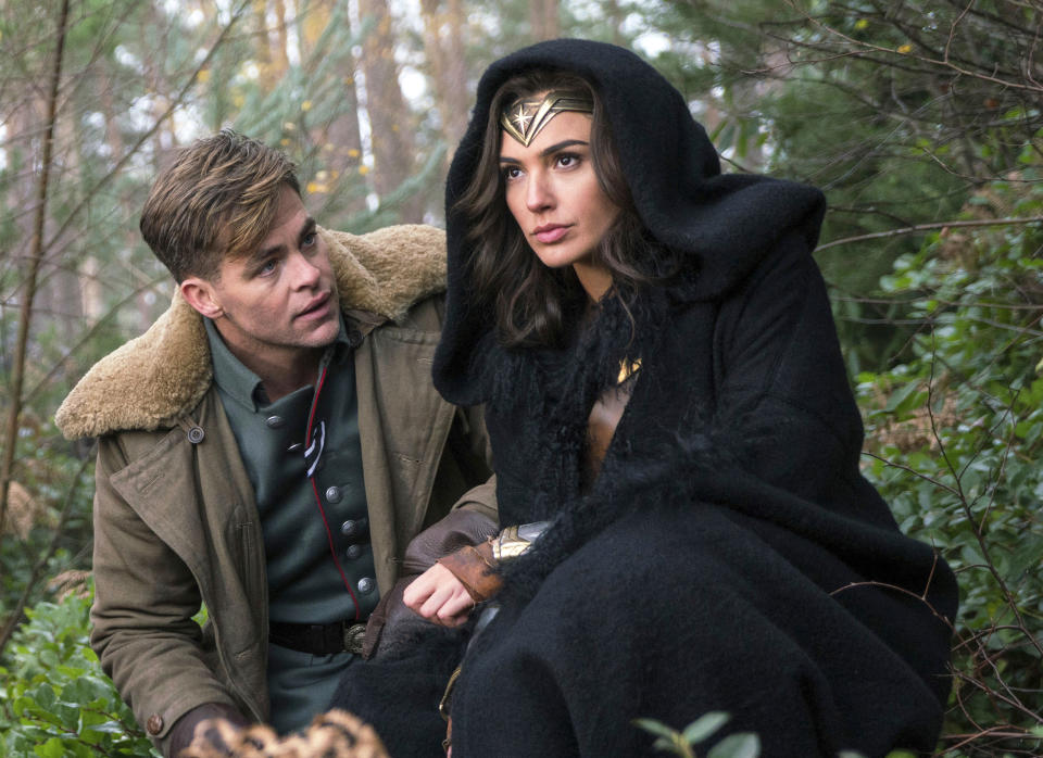 Chris Pine, left, and Gal Gadot in a scene from Wonder Woman. | Clay Enos—Warner Bros. Entertainment/AP