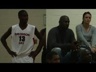 Michael Jordan (right) watched his nephew Justin play a recent game in North Carolina -- YouTube