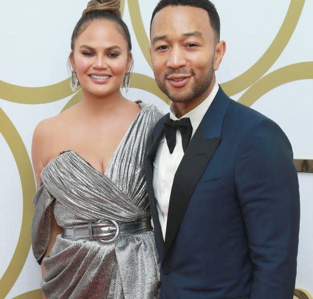 Chrissy Teigen and John Legend attend Hulu's 2018 Emmy Party in Los Angeles.