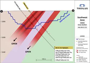 Section N9000; View of drill hole SW-21-512