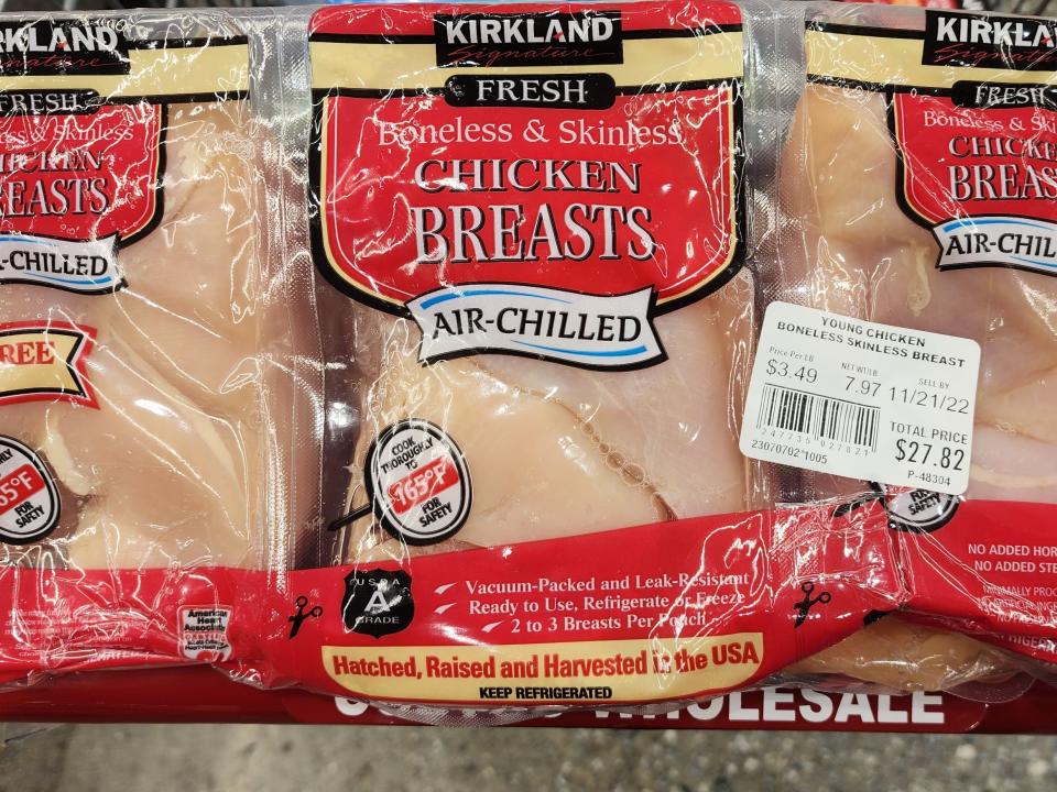 Three-pack of Kirkland Signature chicken breasts