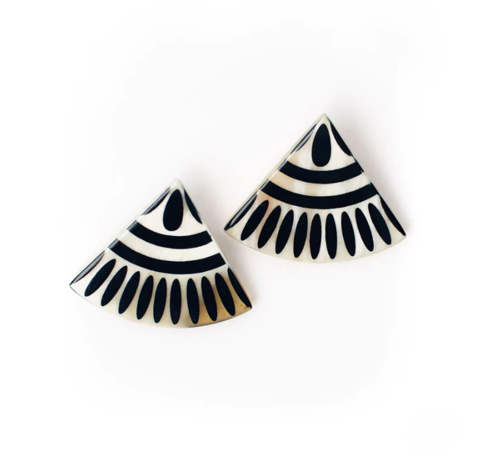 49) Black Tile Earrings