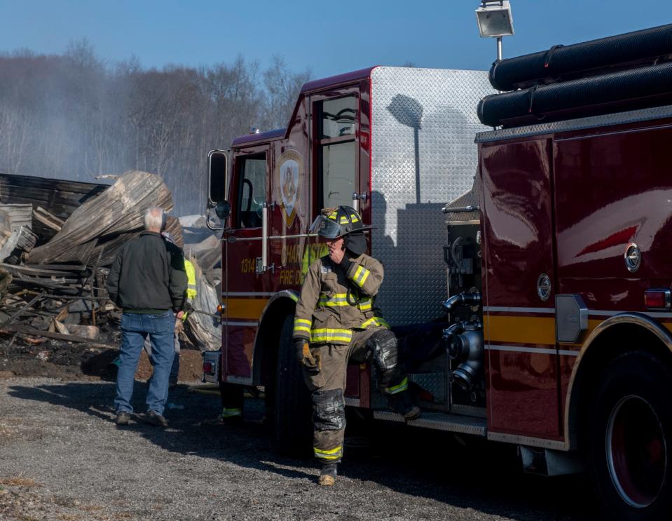 The Charlestown Fire Department was still on scene Friday morning following a late night fire at Liners Inc.