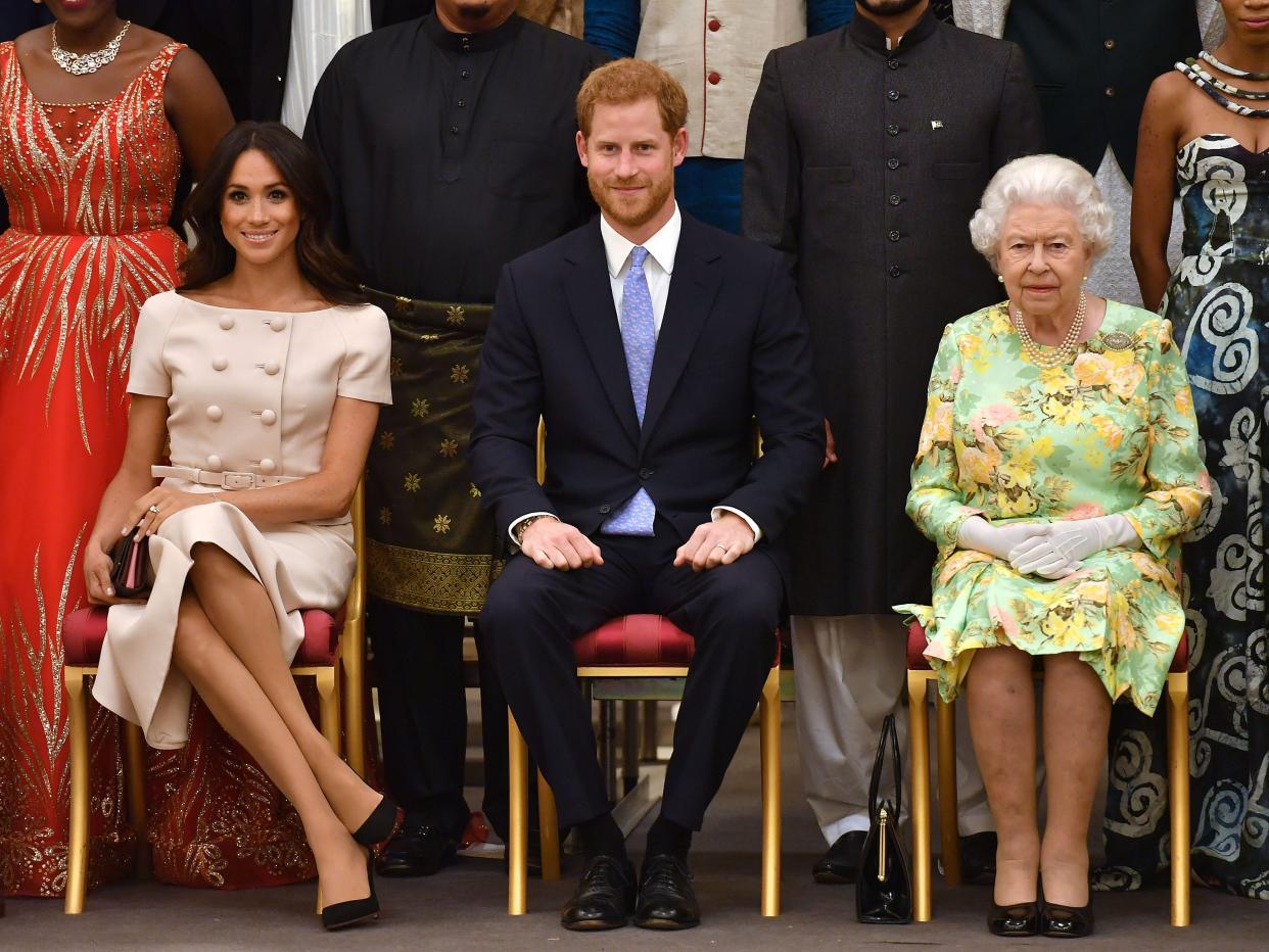 Queen, Meghan and Harry