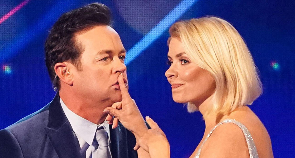 Stephen Mulhern and Holly Willoughby hosted the return of Dancing On Ice. (ITV/Shutterstock)