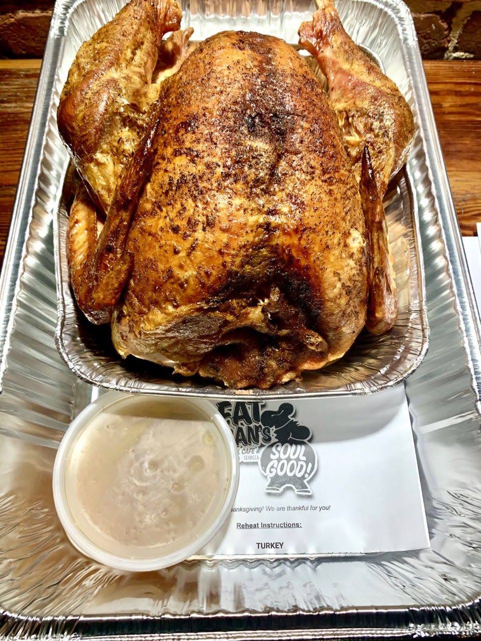 A thanksgiving turkey by Fat Man's Mill Cafe and Catering in Augusta, Ga.